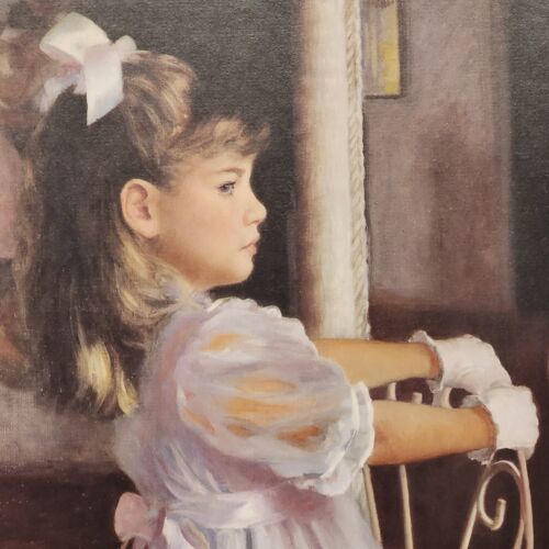 Young Girl Lithograph Vintage Print 407T by Allan R Banks Impressionism Painting