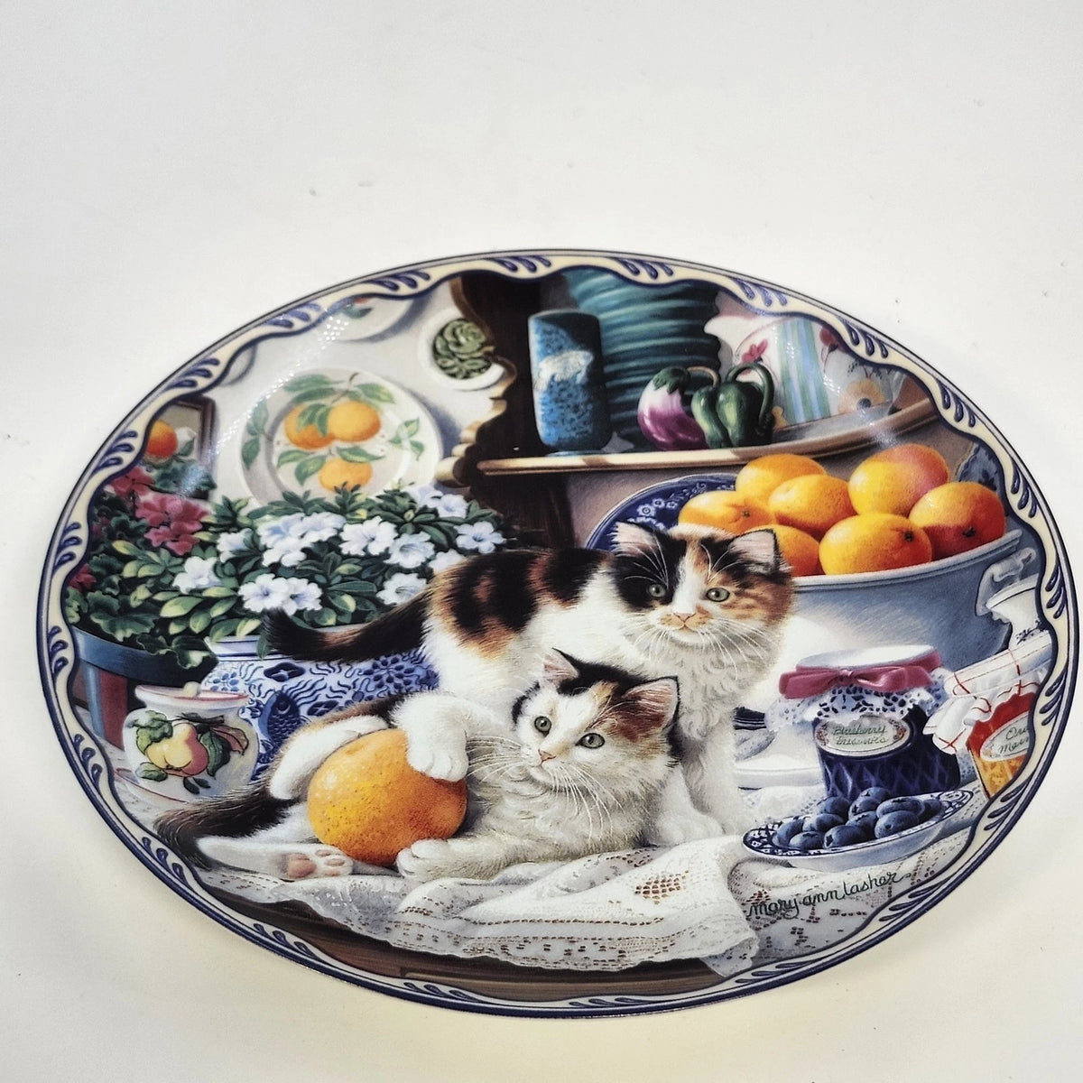 Emily & Alice In A Jam Cat Collector Plate Mary Ann Lasher Bradford Warm Country