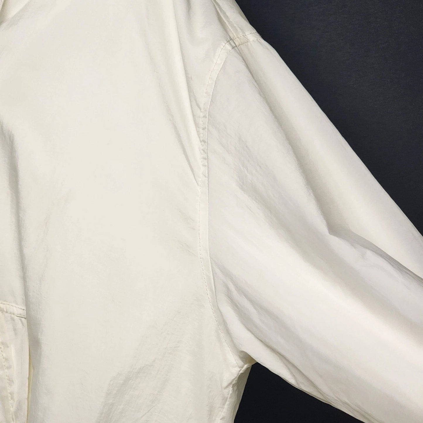 Eddie Bauer Women’s XL White Hooded Windbreaker Jacket Zip Front Lightweight