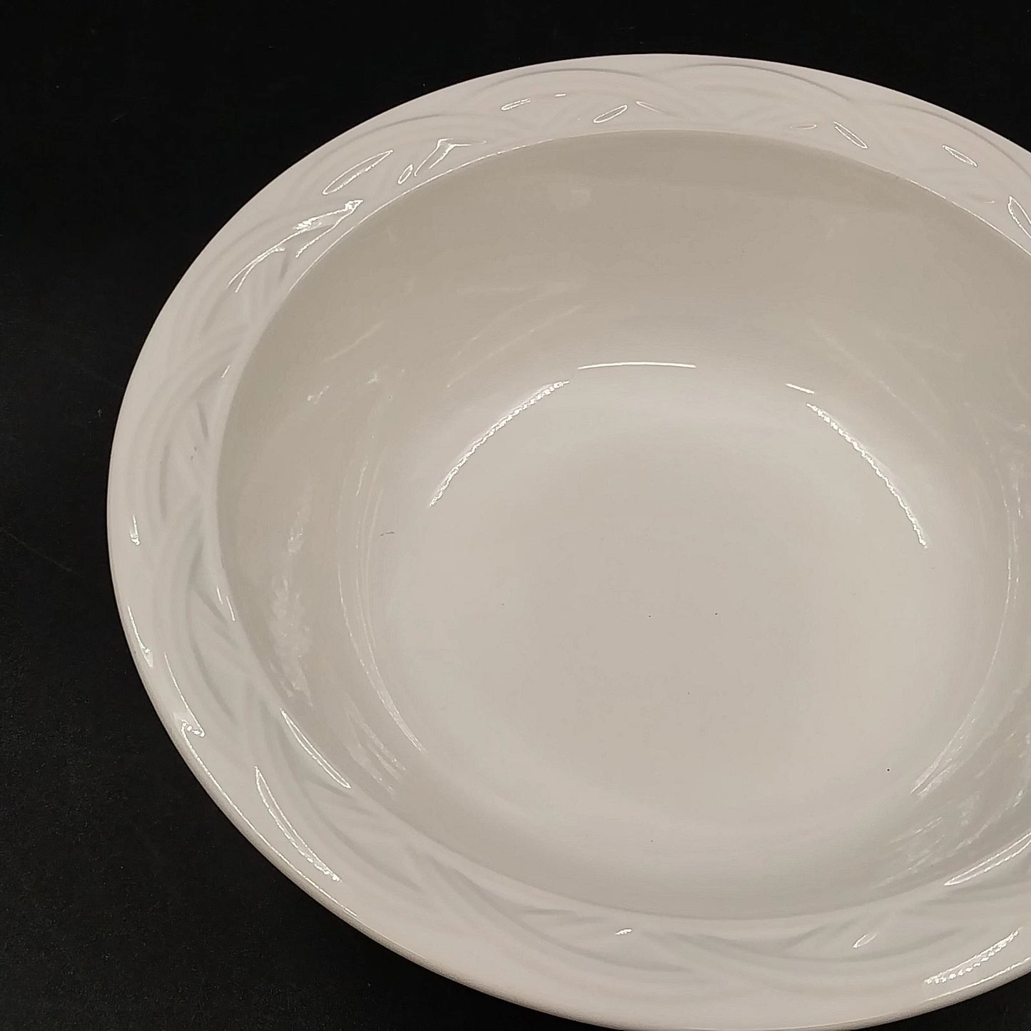 Pfaltzgraff Acadia 9.5" Round Vegetable Serving Bowl Embossed Arches Stoneware