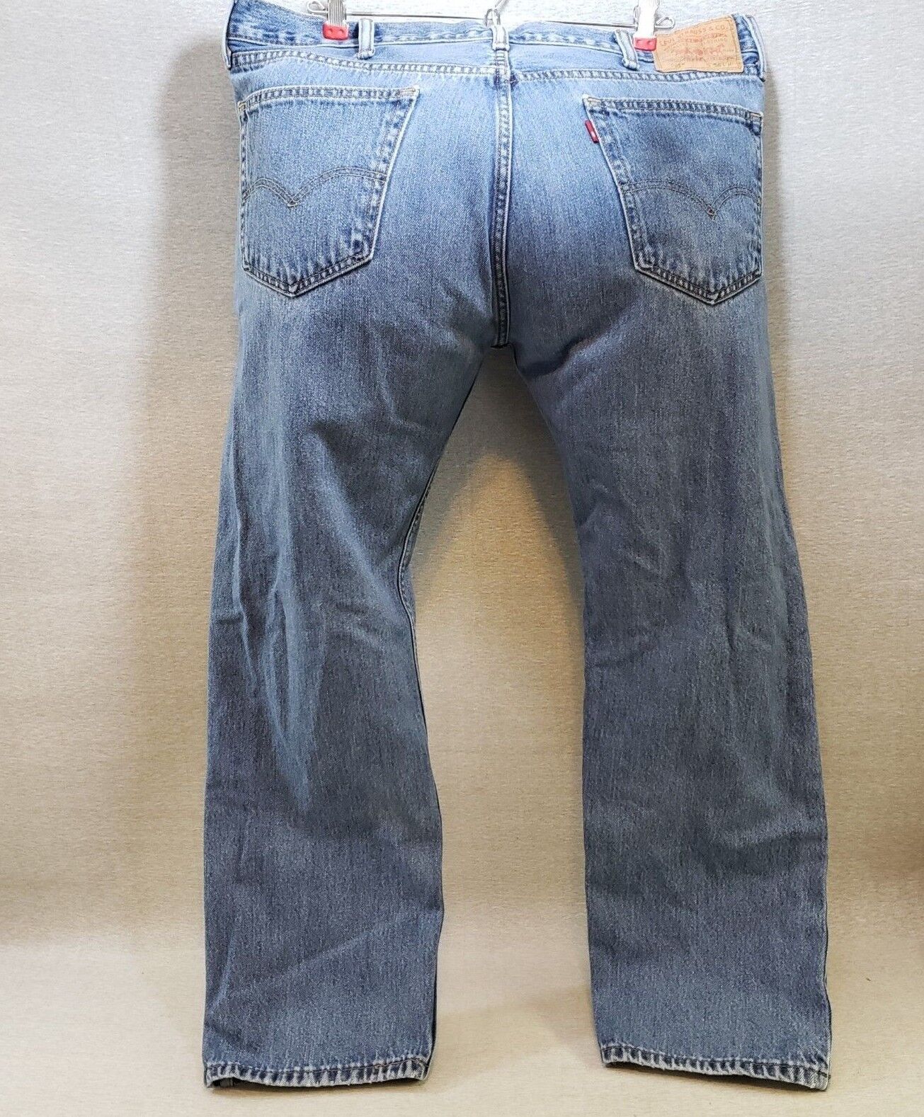 Levis 505 Blue Jeans Men's Regular Fit Straight Leg 38 x 30 Good Shape Repaired