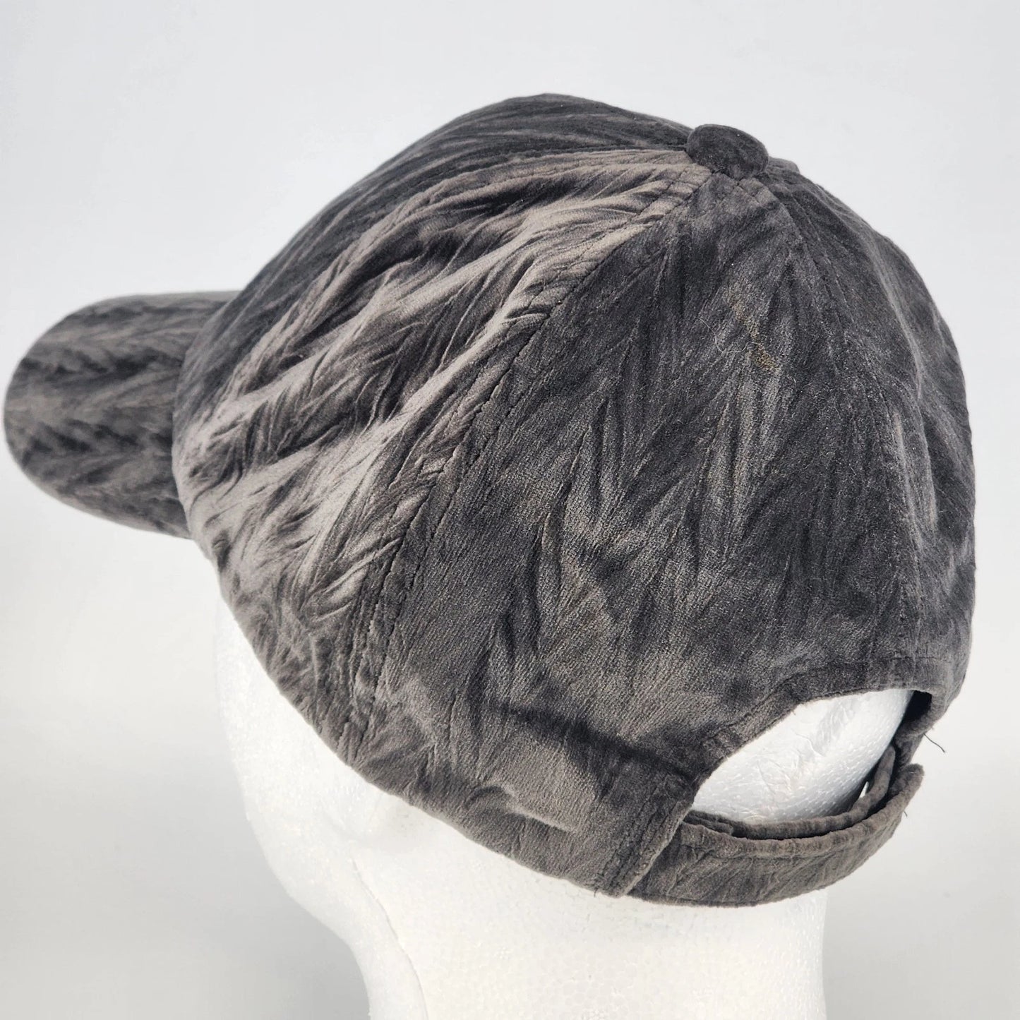 Gray Velour Baseball Cap Hat Soft Polyester Adjustable Hook-Latch Adult China