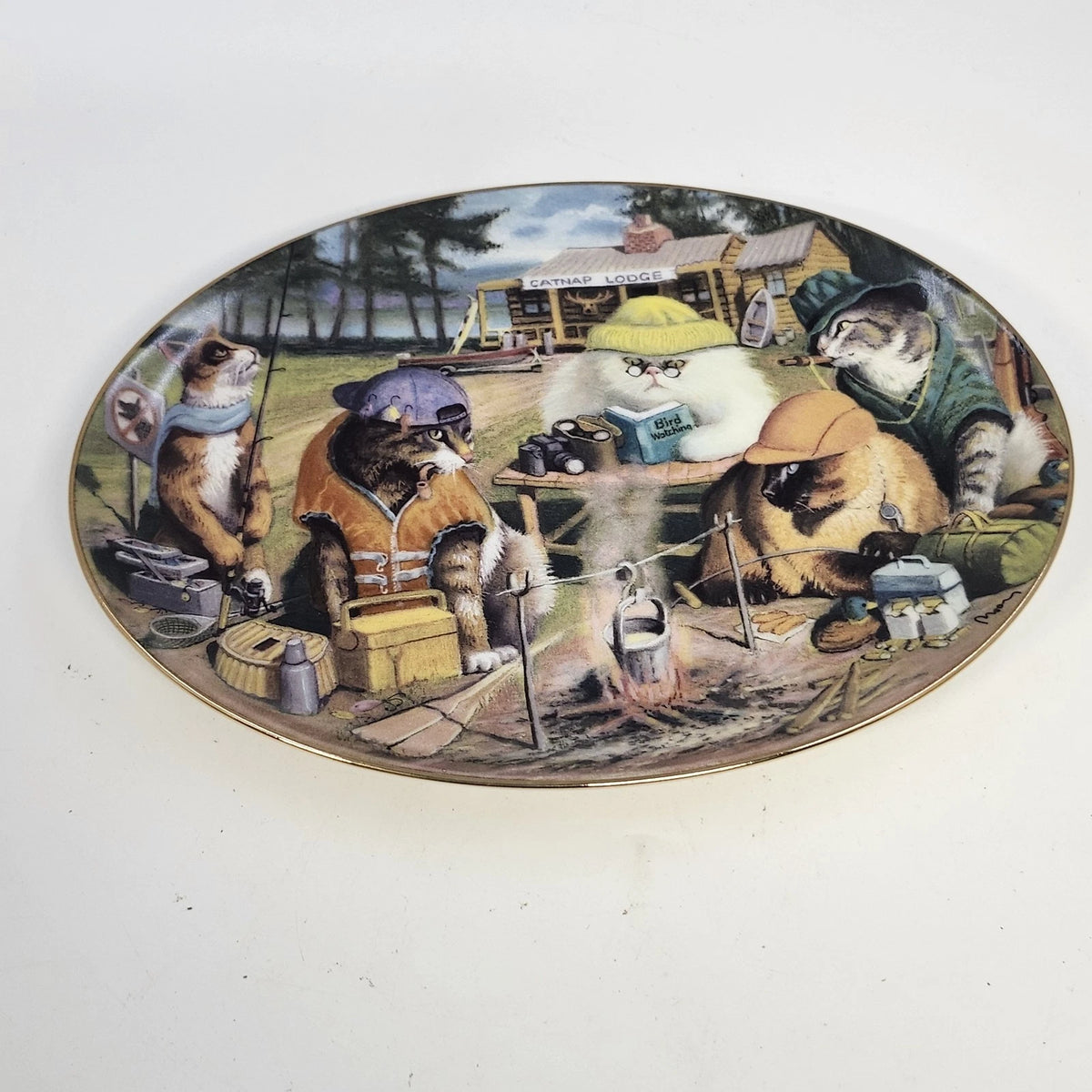 Franklin Mint Catnap Lodge Bryan Moon Fine Porcelain Plate Limited Edition COA