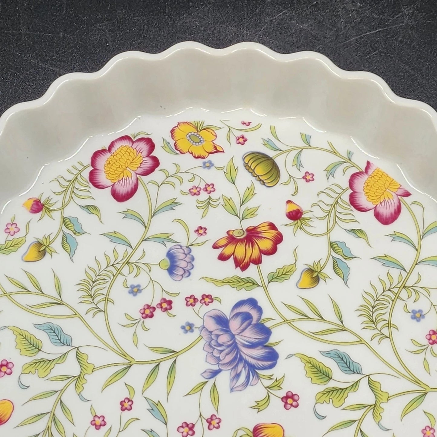 Avignon Toscany Fine China Pie Quiche Dish 10" Floral Pattern Japan Discontinued
