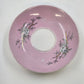 Pink Porcelain Teacup Saucer Blue Flowers Gold Trim 6" No. 7892 Vintage
