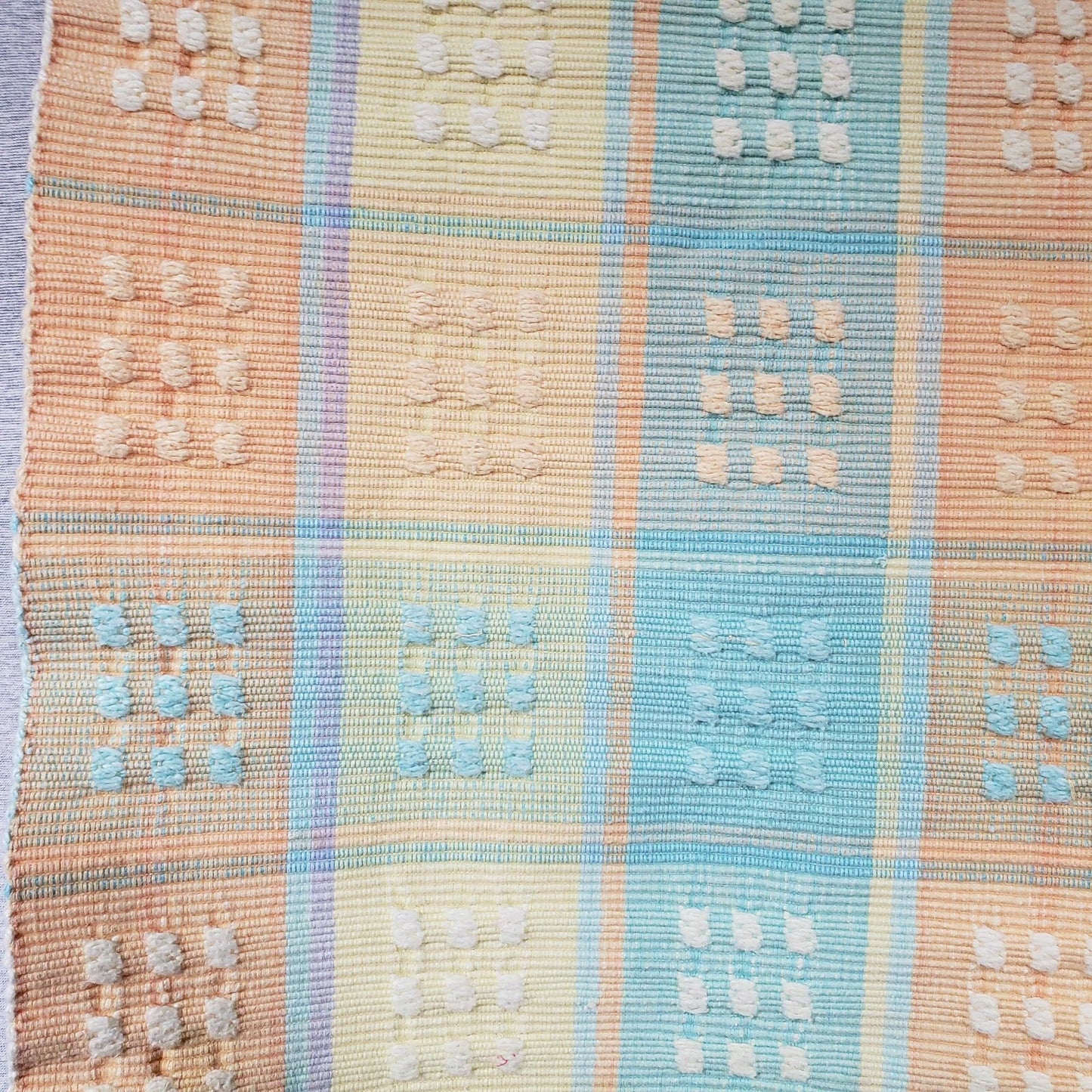 Spring Plaid Table Runner 13”x62” Cotton Hemmed Ends Woven Sides Farmhouse Decor