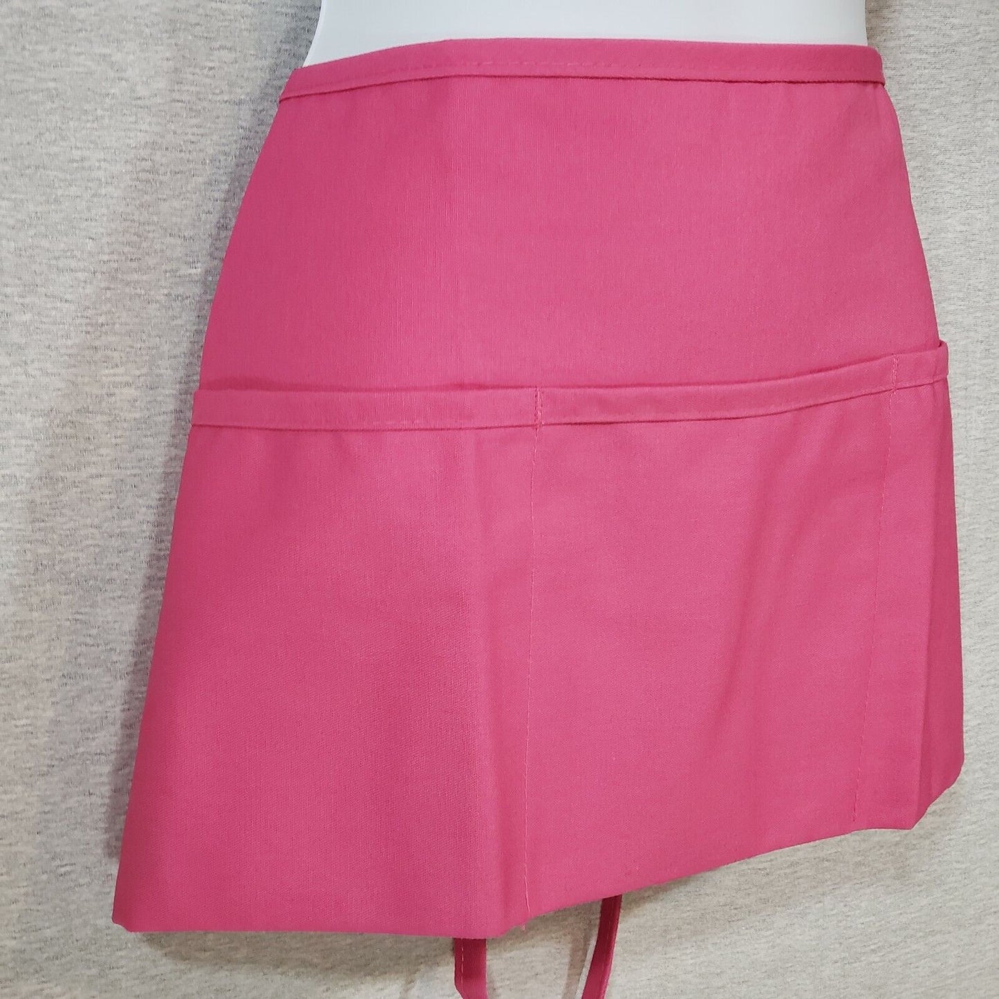 Raspberry Waist Server Apron 3 Pockets Poly/Cotton 11"L x 23" Fame Fabrics F9