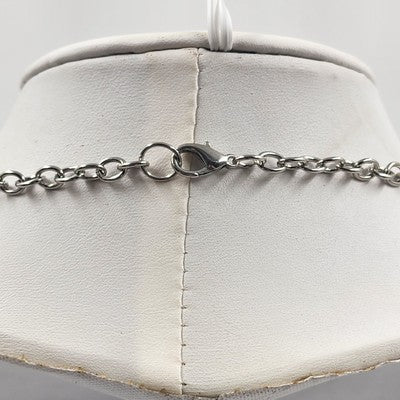 Necklace Silver Tone Pink Coral Shade Stone Beads 36" Long Lobster Closure