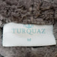 Women's Turquaz Plush Soft Warm Fleece Bathrobe Gray Medium Robe Waffle Trim