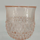 Indiana Glass Diamond Point Pink Depression Goblets Glassware Set of 4 Vtg Chip