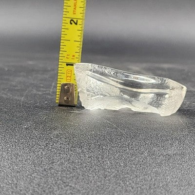 Etched Swan Paperweight Lead Crystal Glass Mats Jonasson Sweden Signed