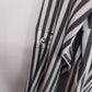 Tracy M Black White Striped Zip Front Blouse Women Large