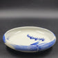Japanese Porcelain Bowl Blue White Bamboo Dragonfly Design Curled Lip 9.5
