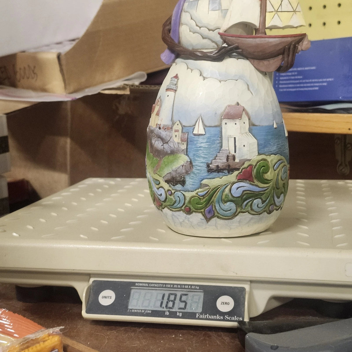 Enesco Jim Shore Cool Coastal Greetings Snowman Sailboat Heartwood Creek 2009