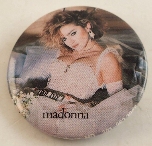 Madonna Pinback Button Like a Virgin Album 1980s Vintage Miniature Badge