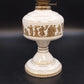 KE Strigos Greek Ceramic Oil Lamp 24K Gold Classical Figures Glass Chimney 18"
