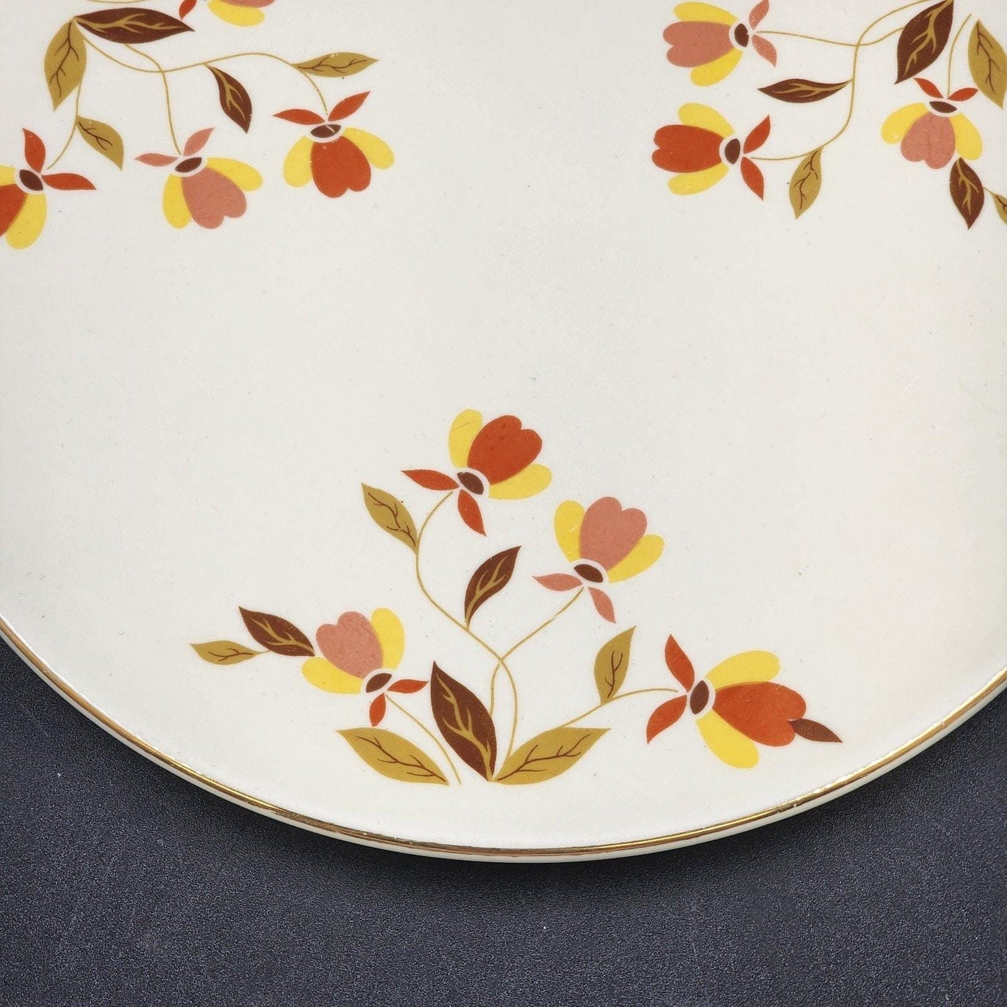 Hall Superior Autumn Leaf Cake Plate 9.5" Round Jewel Tea Vintage
