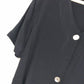 Clio V-Neck Button Front Blouse Black Short Sleeve Lightweight Women's Small