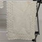 Set of 2 White Rectangle Lace Table Runners w Floral Doilies Scalloped Edge 33.5"