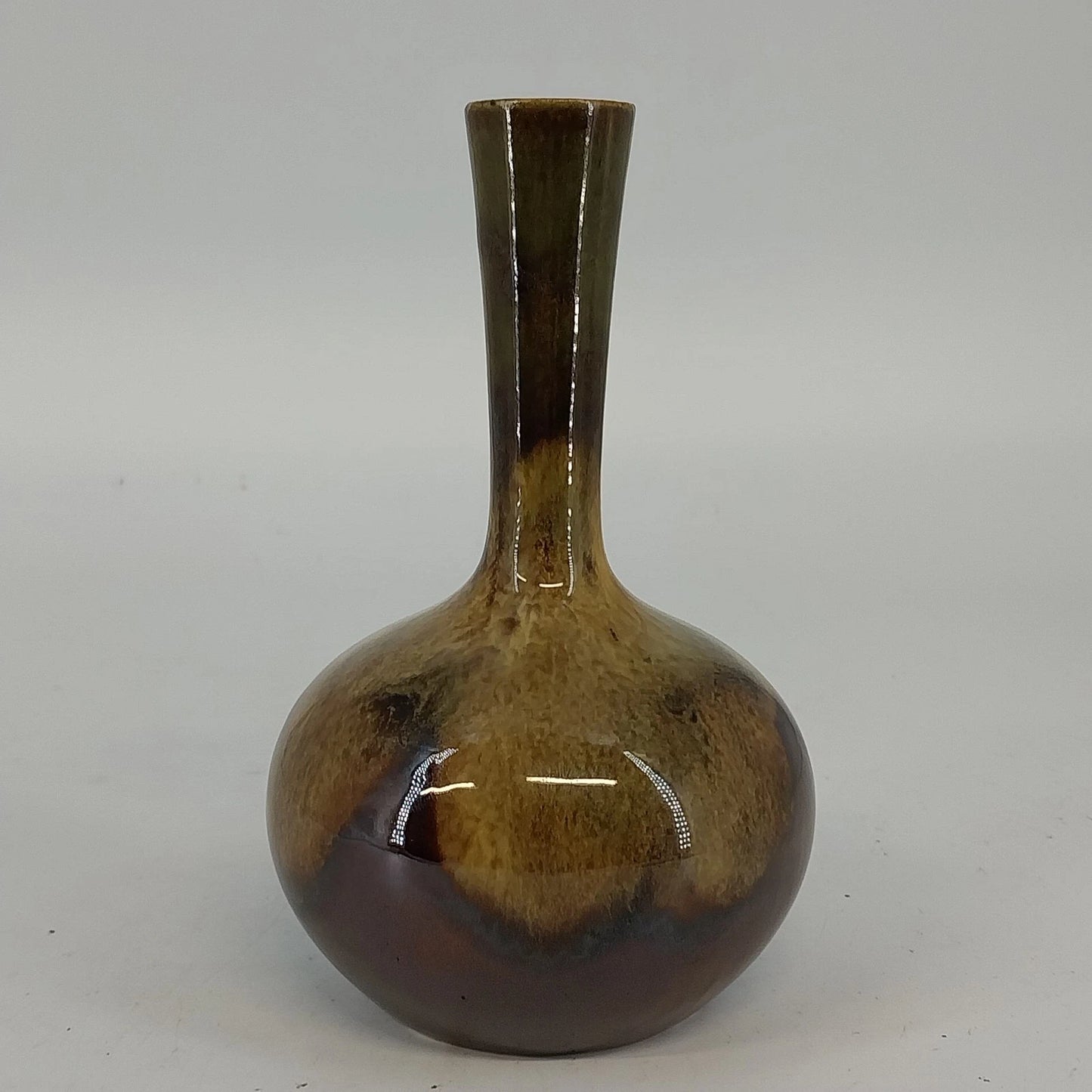 Vintage Elwill Pottery Canada 651 Brown Drip Glaze Vase