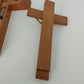 Hand Carved Catholic Sick Call Crucifix Holy Water Candles Wall Cross 2-Piece