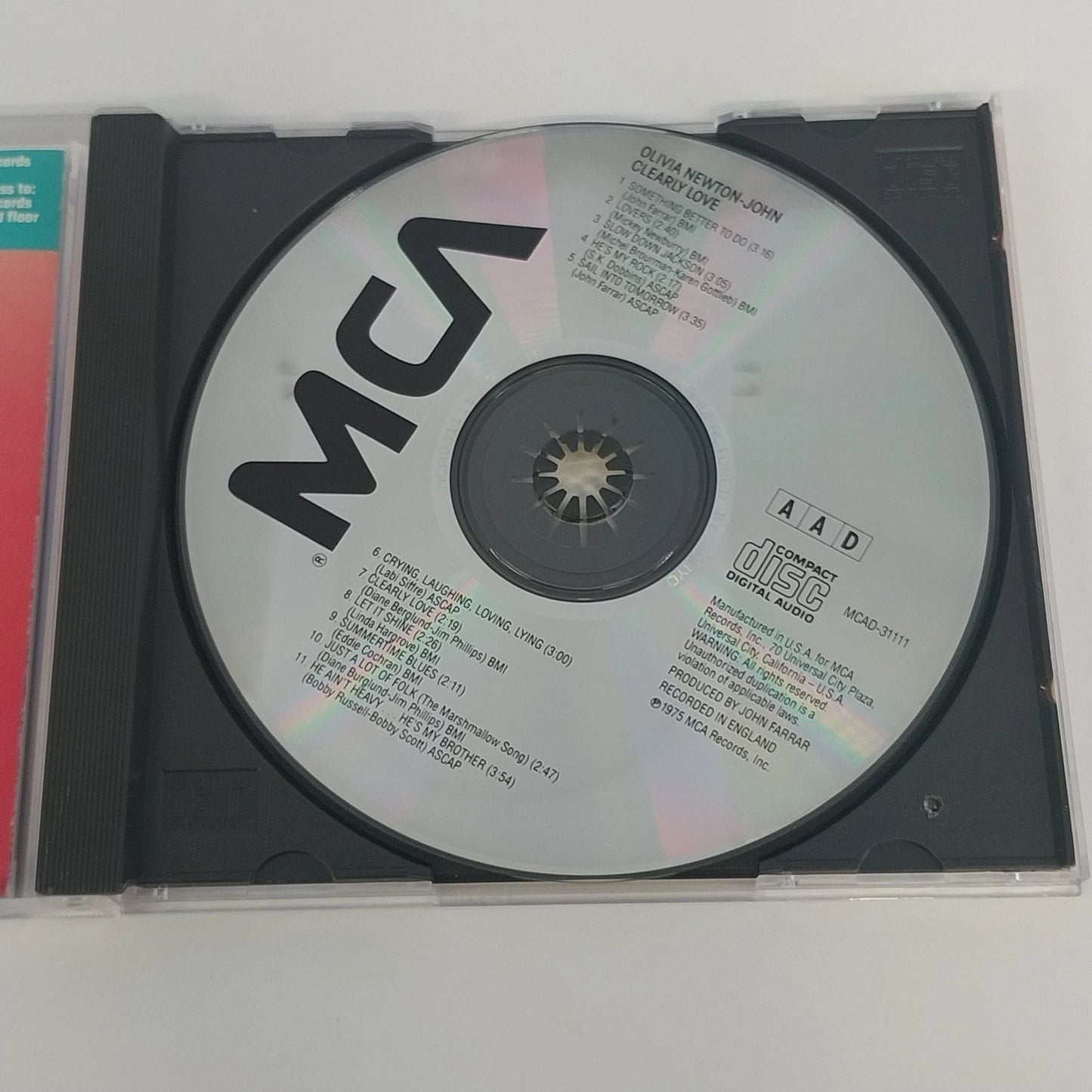 Olivia Newton-John Clearly Love CD 1975 MCA Records Country Pop Soft Rock AAD