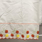 Solid White Twin Flat Sheet and Matching Pillow Case w Red & Yellow Floral Trim