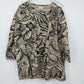 Hot Cotton Women's M Jacket Open Front & Blouse Beige Black 2 Piece Set Floral