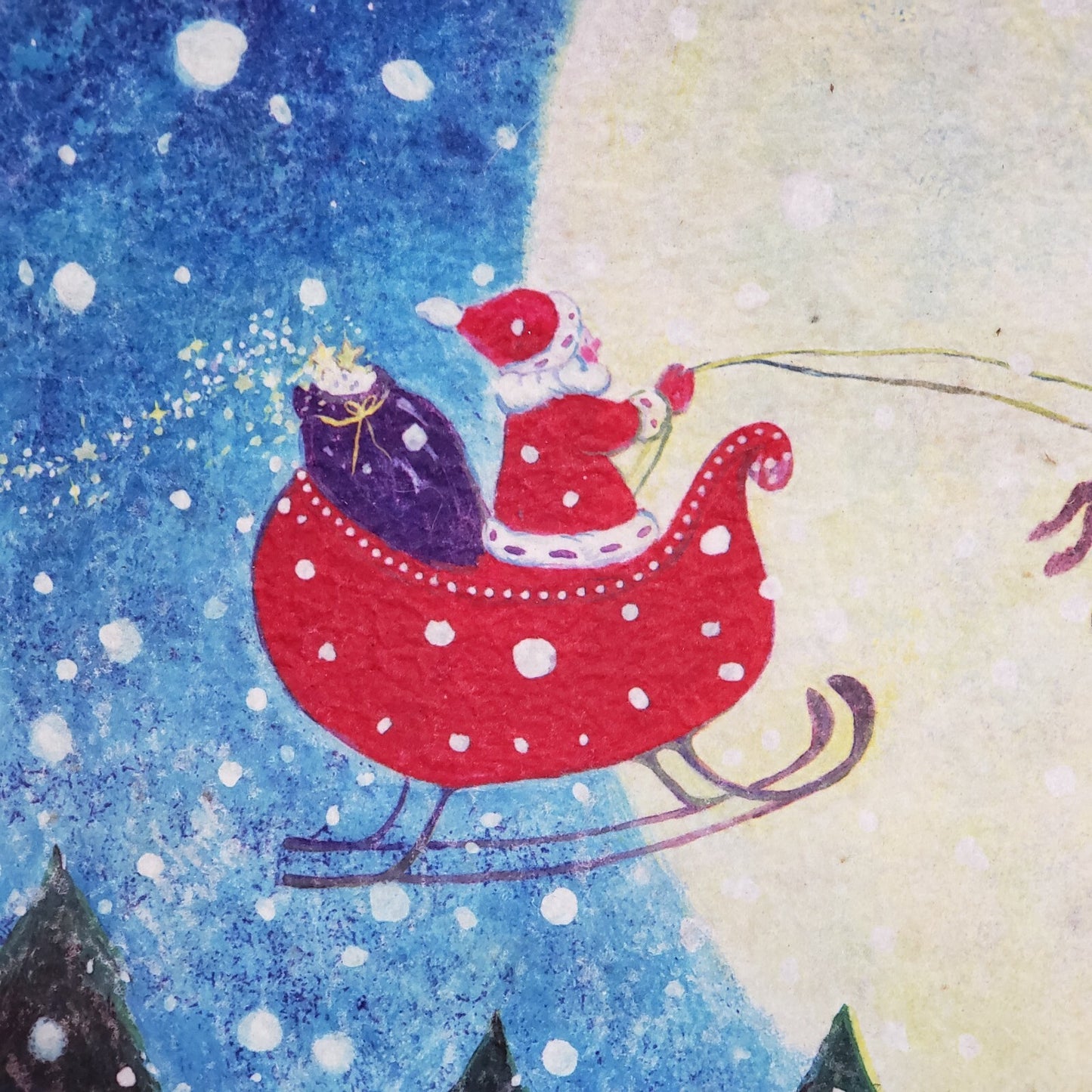 Christmas Doormat Santa Sleigh Reindeer Royal Full Moon Night Sky 30x18 Non-Slip