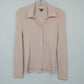 Ann Taylor Ribbed Knit Polo Sweater Collared Button Top Women's Medium Hong Kong