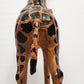 Leather Wrapped Giraffe Figurine Animal Vintage Large 18 Inch Tall Safari Décor