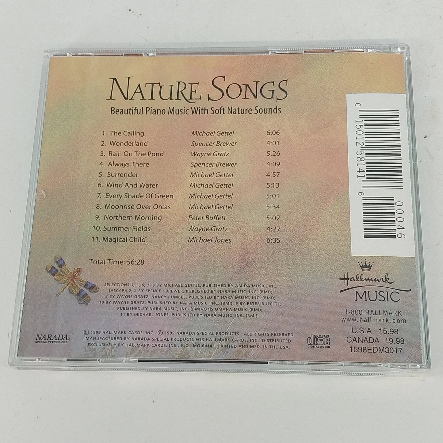 Nature Songs Beautiful Piano Music Soft Nature Sounds Hallmark Music CD 1999