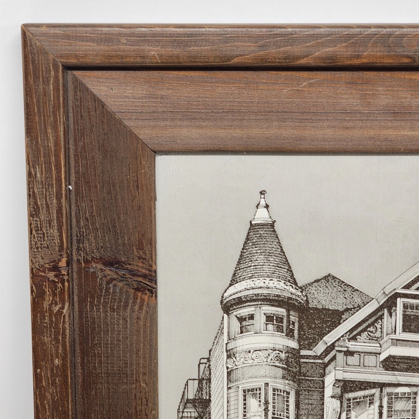 Victorian House by Martin Tang Computer Print San Francisco Brown Pine Frame
