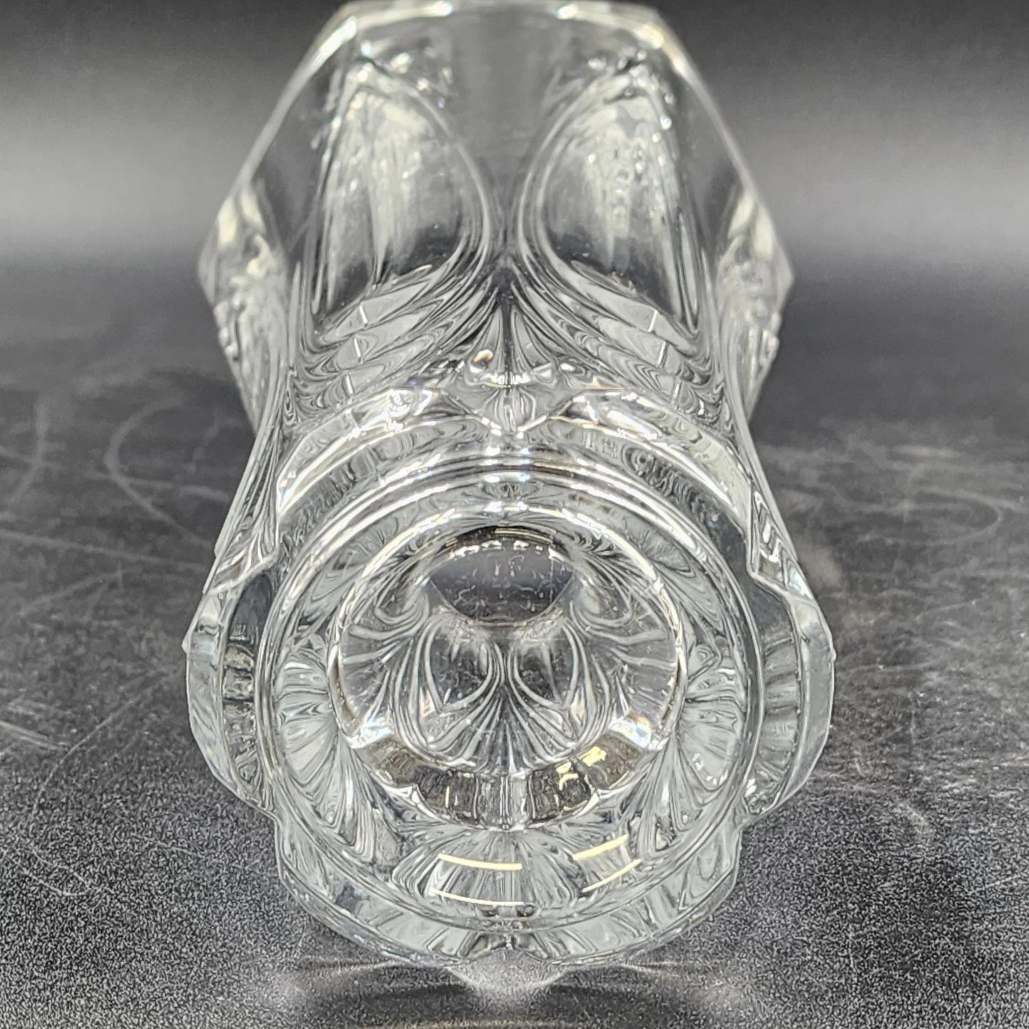 Lead Crystal Clear Glass Vase Cristal d’Arques-Durand Chatelet 9.5” 6-Sided Top