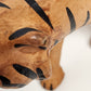 Large Leather Wrapped Tiger Figurine Walking Vintage 15" L x 3½" W x 7½" H