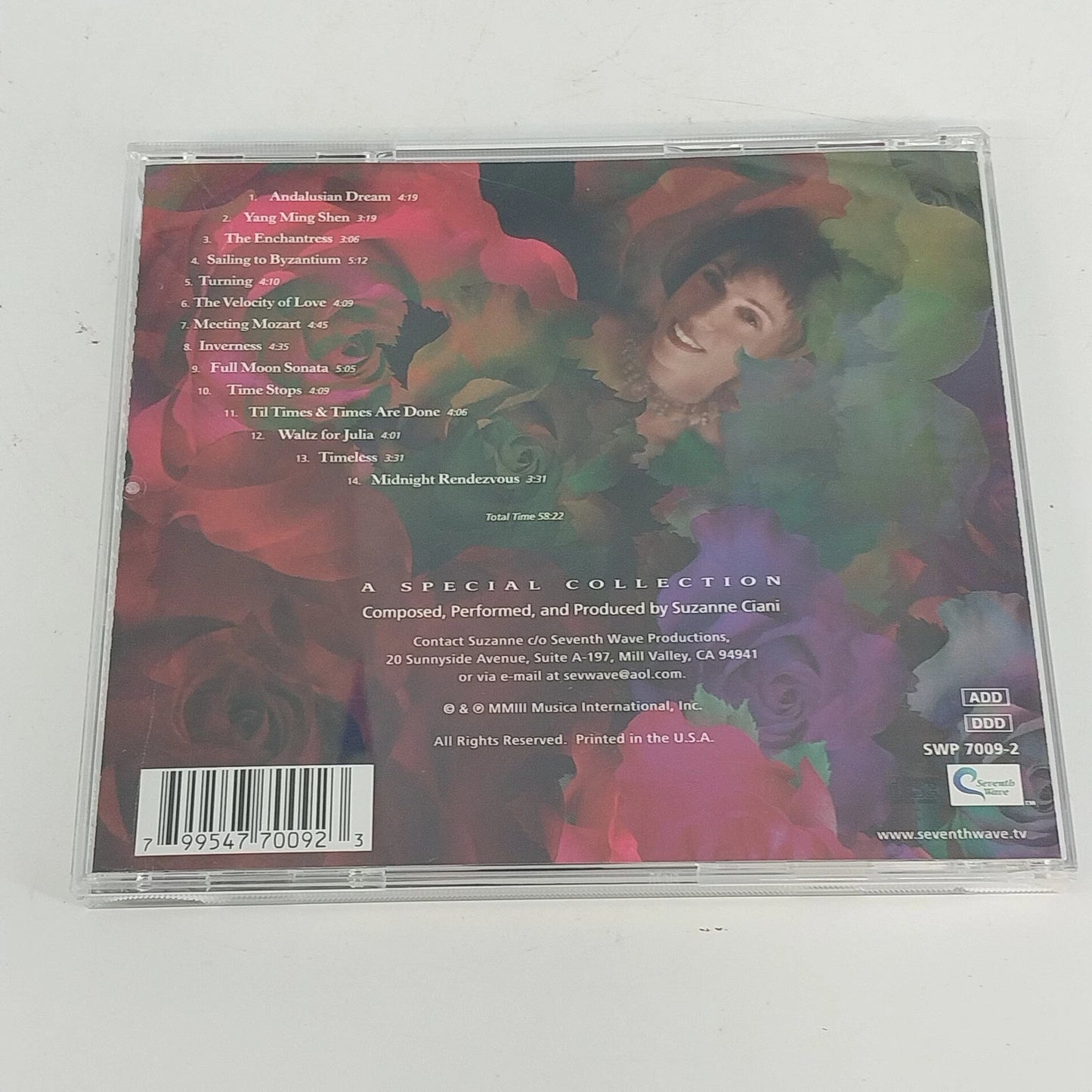 Suzanne Ciani Pure Romance CD 2003 Seventh Wave New Age Piano Ambient