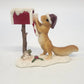 Christmas Squirrel Figurine 4.25" Santa Hat Mailbox Top Collection #4709 Vintage