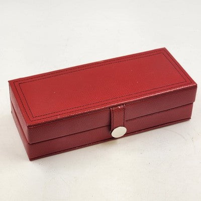 Hato Hasi Red Faux Leather Jewelry Travel Case Snap Closures Removable Pouches
