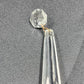 4 Icicle Spear Crystal Glass Vintage Prisms 2.9" w Octagon Accent Wire Connector