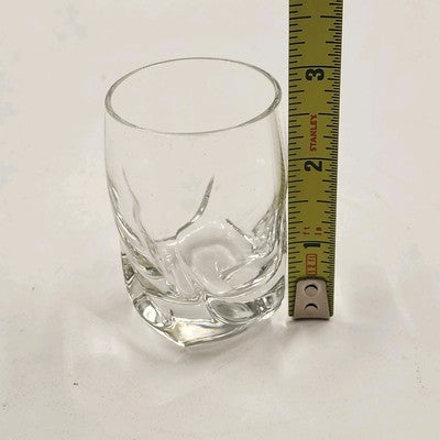 Set of 4 Italy Blown Crystal Ravel Liqueur Wavy Shot Glass Luigi Bormioli 2.5oz