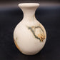 Nemadji Indian Pottery Bud Vase Orange Brown Green Marbled Clay Swirl 4" Vintage