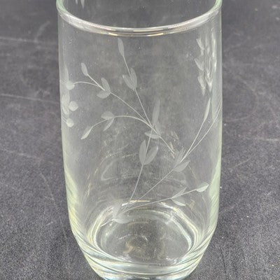 Set of 6 Princess House Heritage Etched Crystal Tumblers 11 oz 5"hx2.5"d Vintage