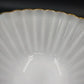 Fire-King Rachel Serving Bowl 11" Milk Glass Scalloped Gold Rim Anchor Hocking