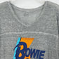 David Bowie Graphic V-Neck T-Shirt Women's XL Gray Burnout Hi-Low Varsity Tee