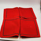 Set of 4 Solid Red Pleated Line Holiday Placemats with Green Piping 17.5"x12.5"