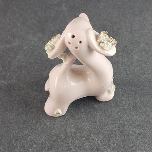 Pink Poodle Shaker Single Spaghetti Porcelain Ceramic Vintage 1950s Figurine