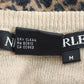Nina Charles Women's Medium Leopard Print Wool Sweater Brown Animal Print Top