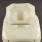 Milk Glass Wedding Box Candy Dish Pedestal Compote w Lid Gold Decorations Roses