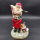 Santa Claus Golf Player Playing Through Christmas Figurine Multicolor Resin 10"