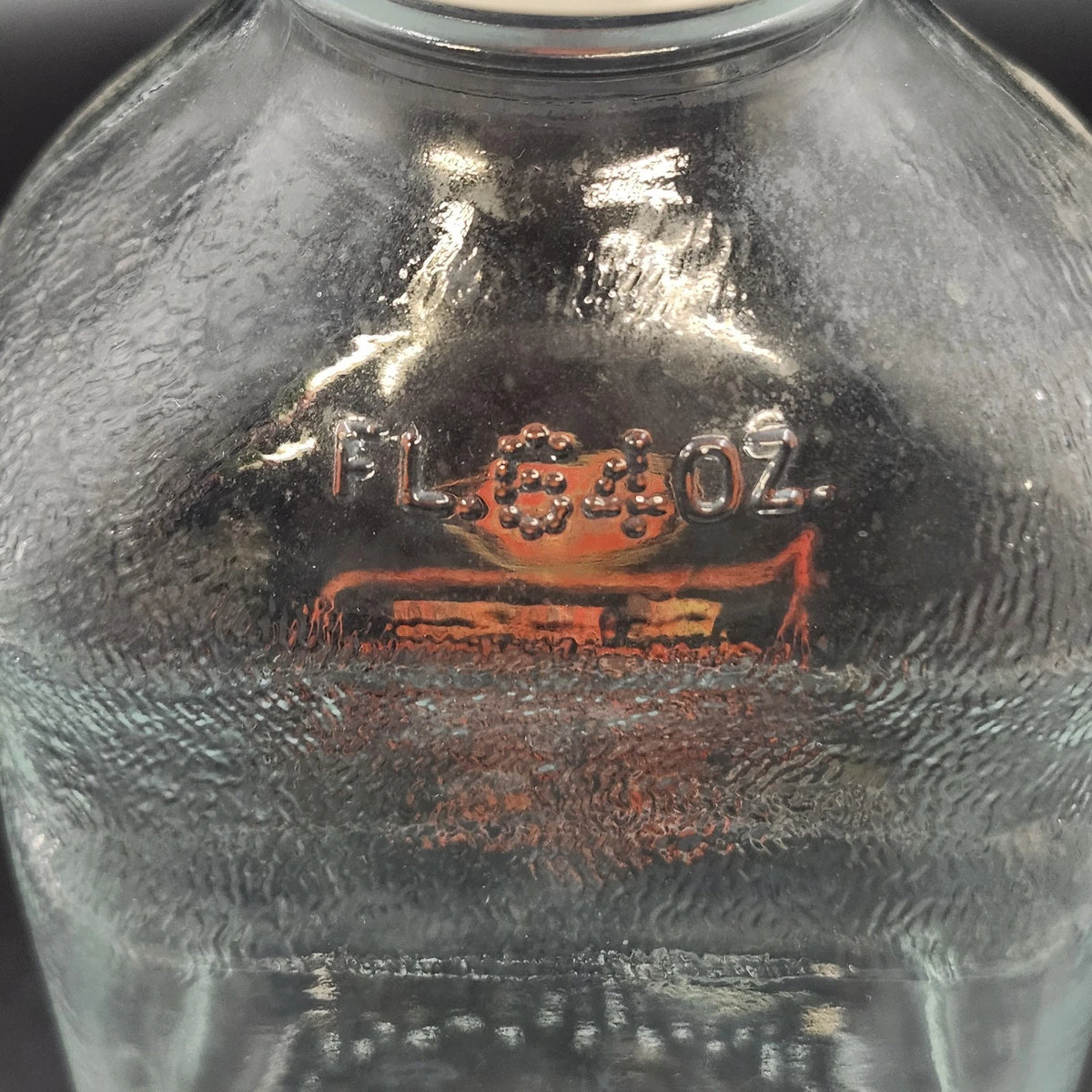Kroger Orange Juice 64 Oz Empty Glass Bottle ACL Label Original Cap 2 Quart Vtg